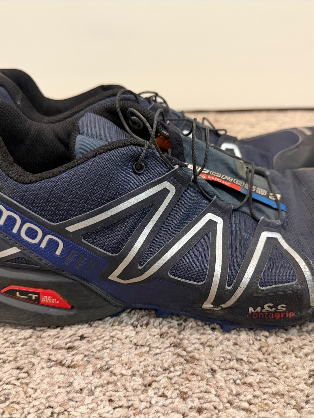 Salomon Men's Navy Blue and Black Speedcross Trail Running Shoes - Picture 2 of 8